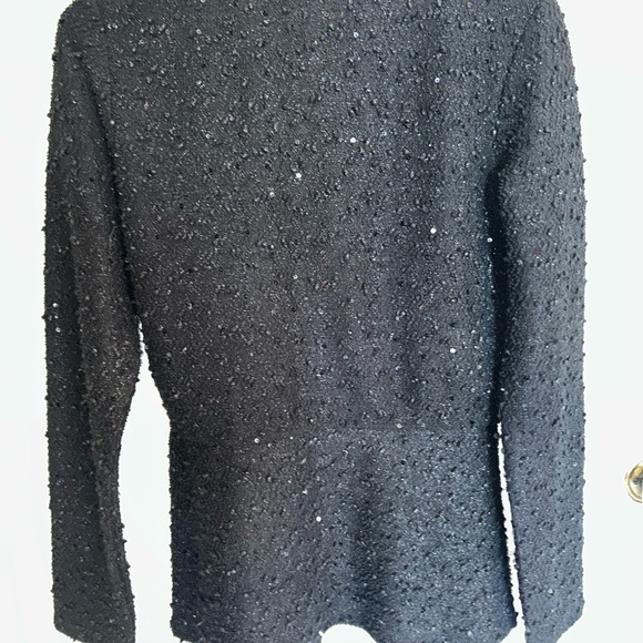 Max Jeans Women’s Stretchy, Black, Zip Sequin Top Sz S - Picture 2 of 6